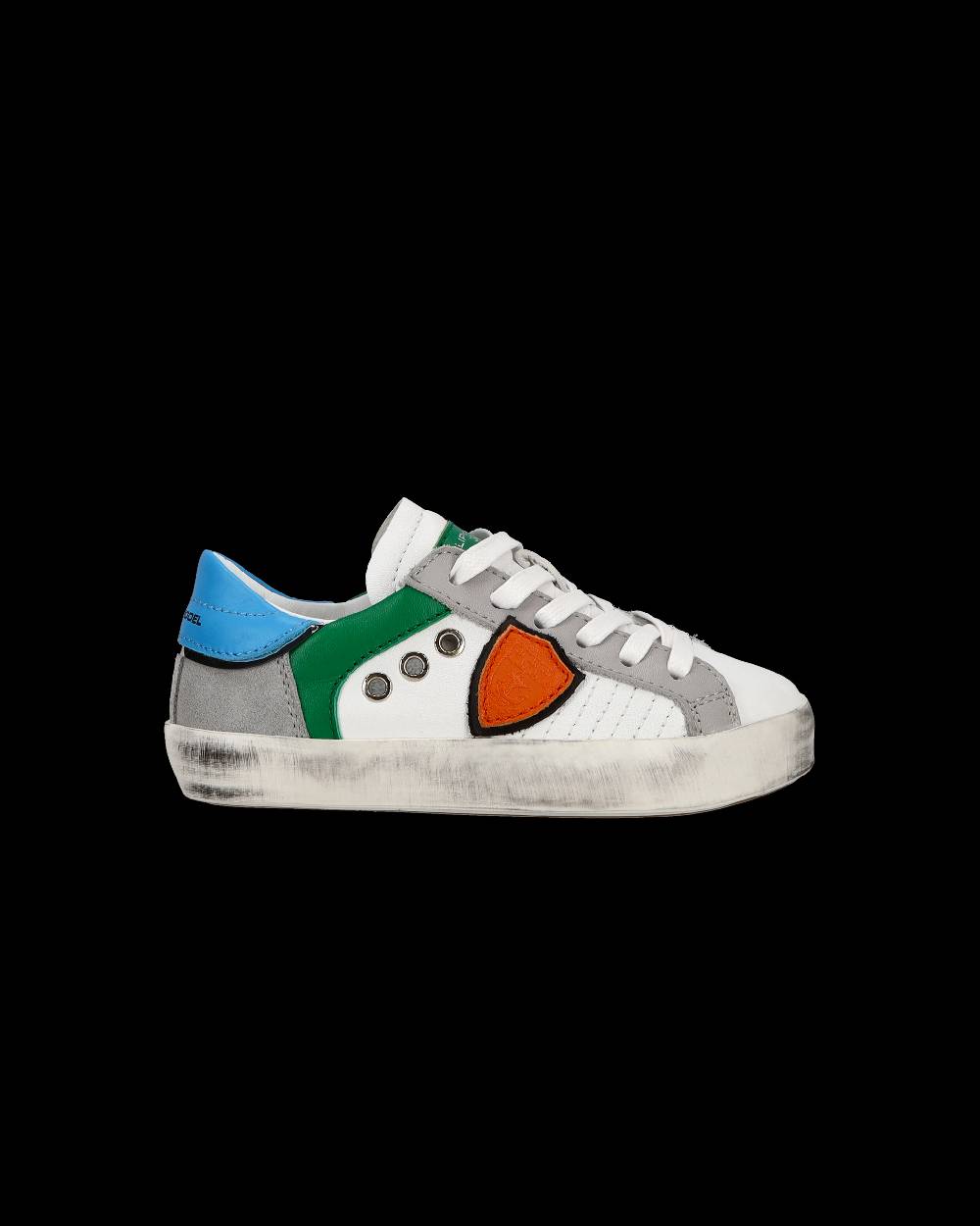 Philippe Model Sneakers basse Paris da Bambino in pelle, Bianco Verde Fino Al -60%