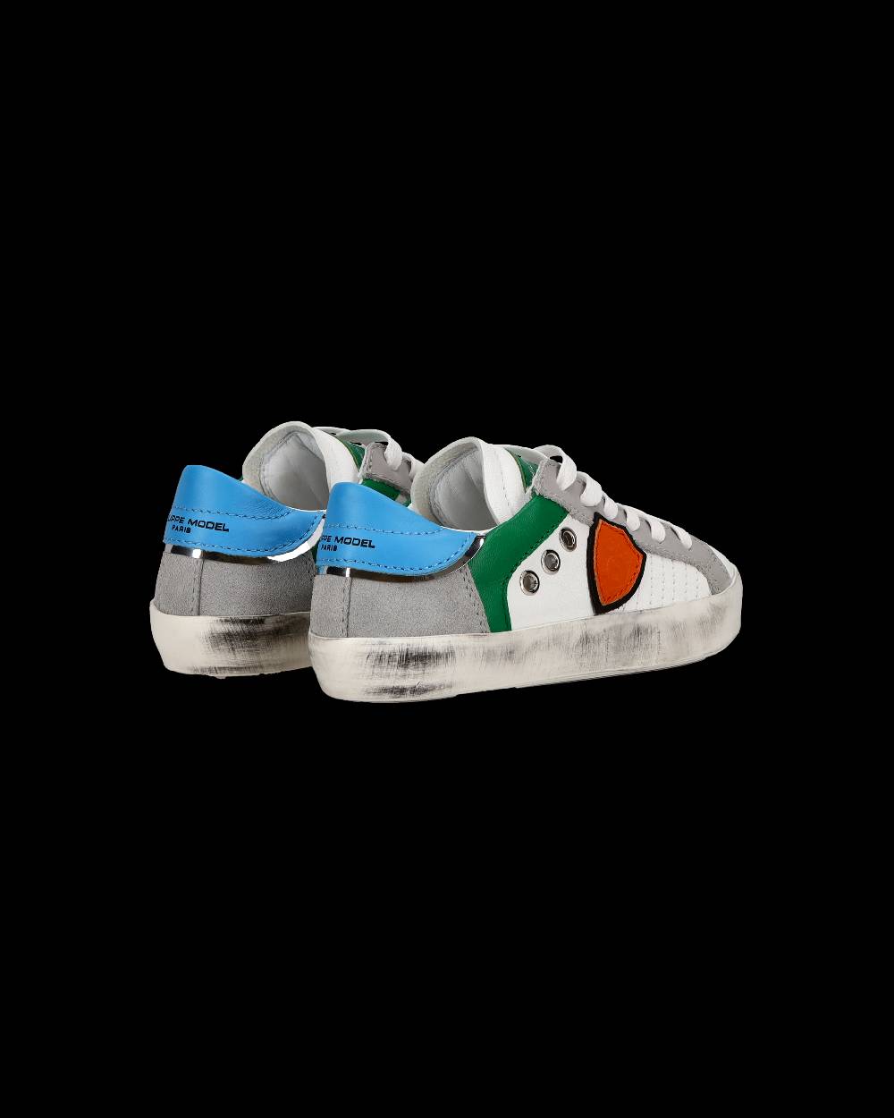 Philippe Model Sneakers basse Paris da Bambino in pelle, Bianco Verde Fino Al -60%