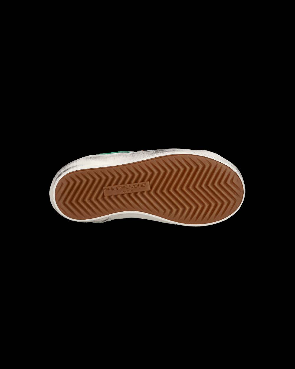 Philippe Model Sneakers basse Paris da Bambino in pelle, Bianco Verde Fino Al -60%