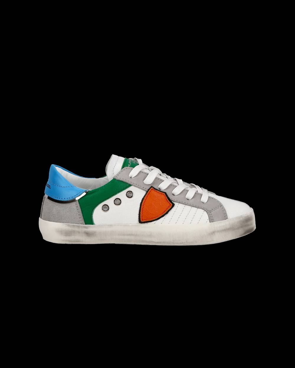 Philippe Model Sneakers Paris basse da Ragazzo in pelle, Bianco Verde Shopping Online
