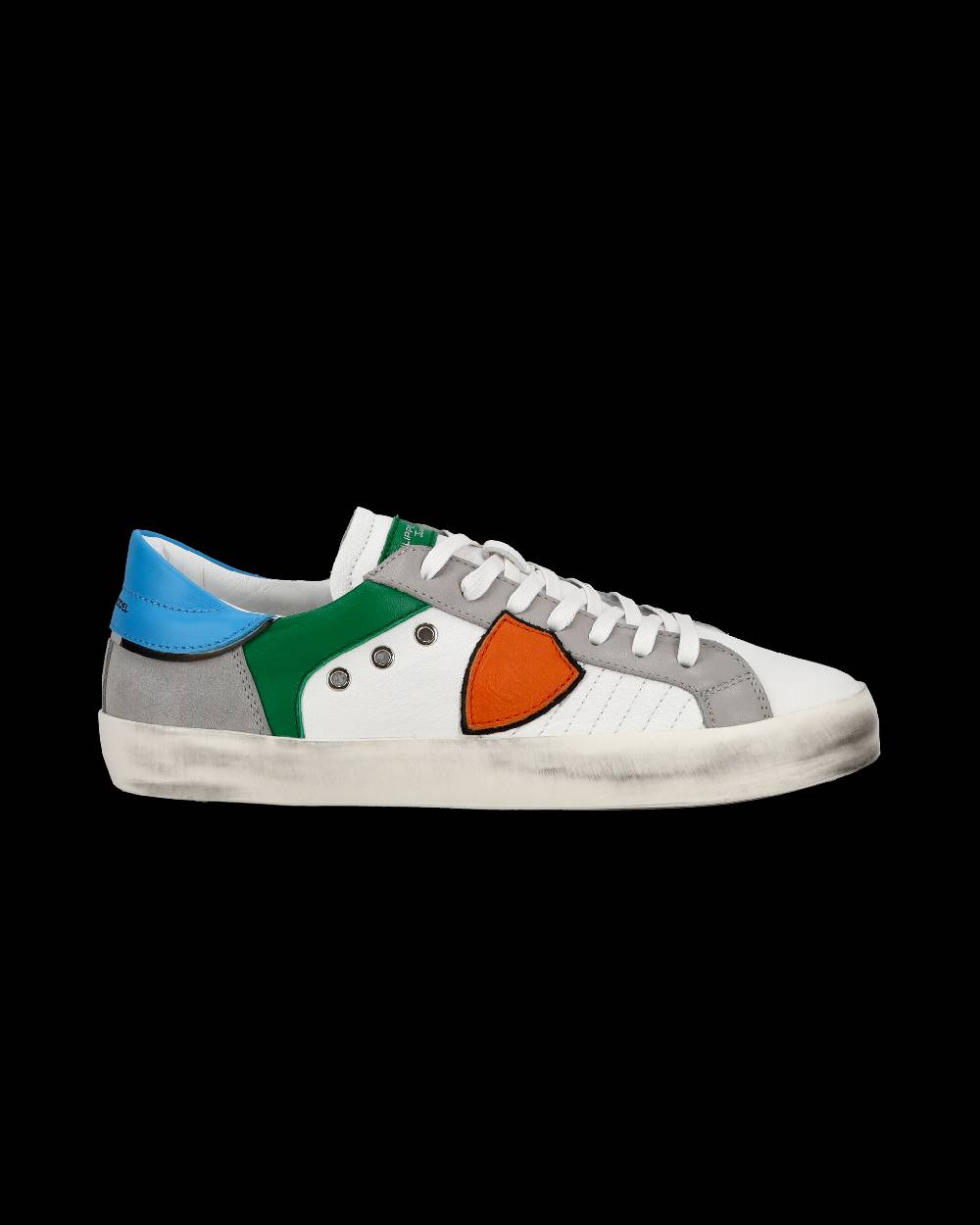 Philippe Model Sneakers basse Paris da Bambino in pelle, Bianco Verde Affare Del Giorno