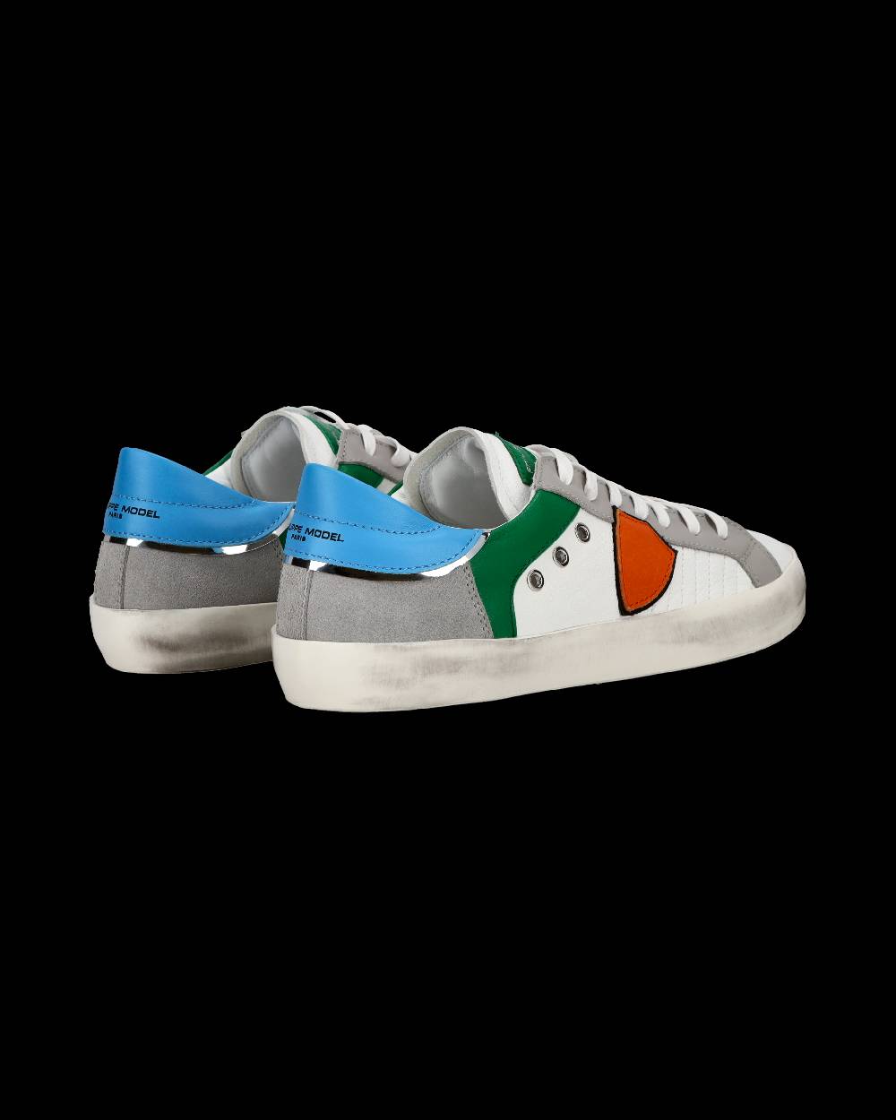 Philippe Model Sneakers basse Paris da Bambino in pelle, Bianco Verde Affare Del Giorno