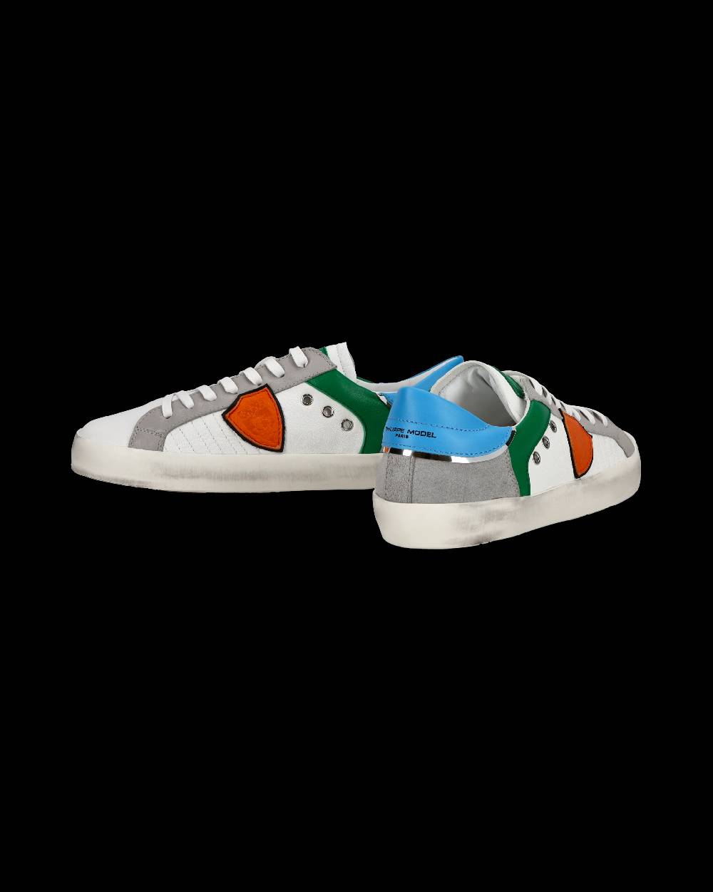 Philippe Model Sneakers basse Paris da Bambino in pelle, Bianco Verde Affare Del Giorno