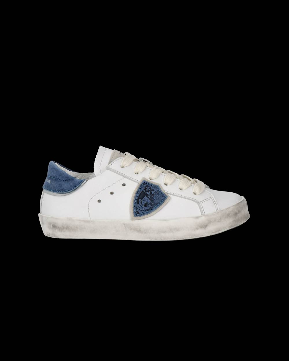 Philippe Model Sneakers Prsx basse da Bambini Bianche e Blu in Pelle Sottocosto