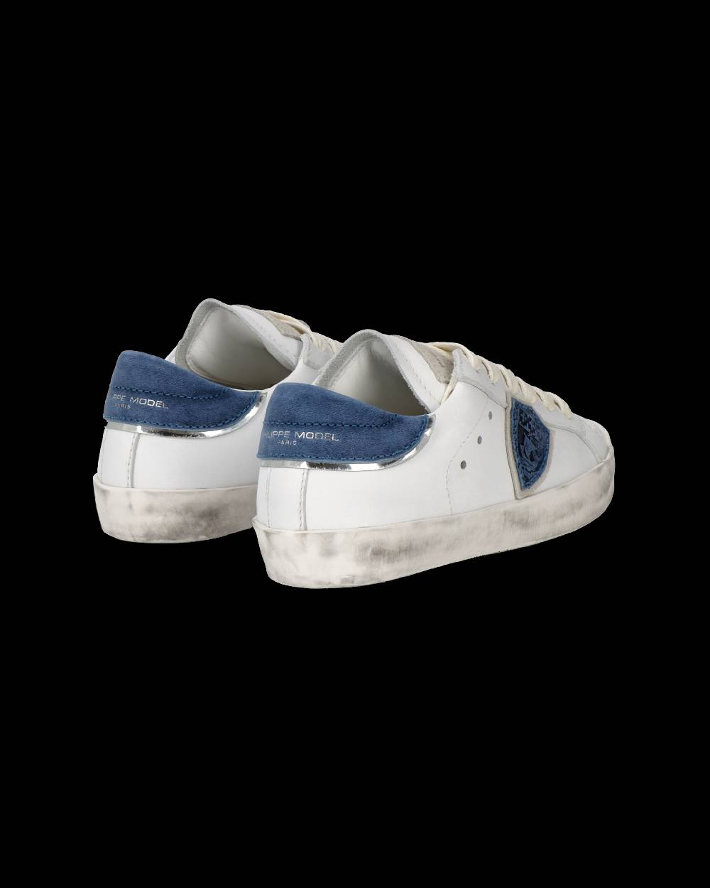 Philippe Model Sneakers Prsx basse da Bambini Bianche e Blu in Pelle Sottocosto