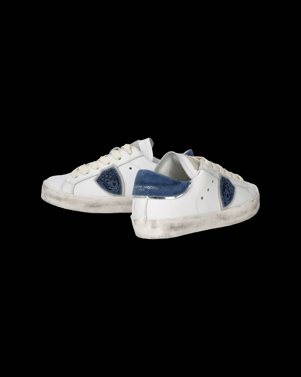 Philippe Model Sneakers Prsx basse da Bambini Bianche e Blu in Pelle Sottocosto