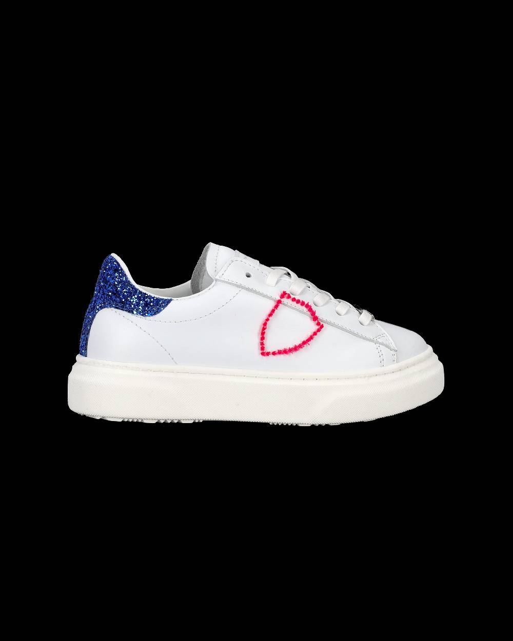 Philippe Model Sneakers Temple da Bambini Bianche e Blu in Pelle Novità