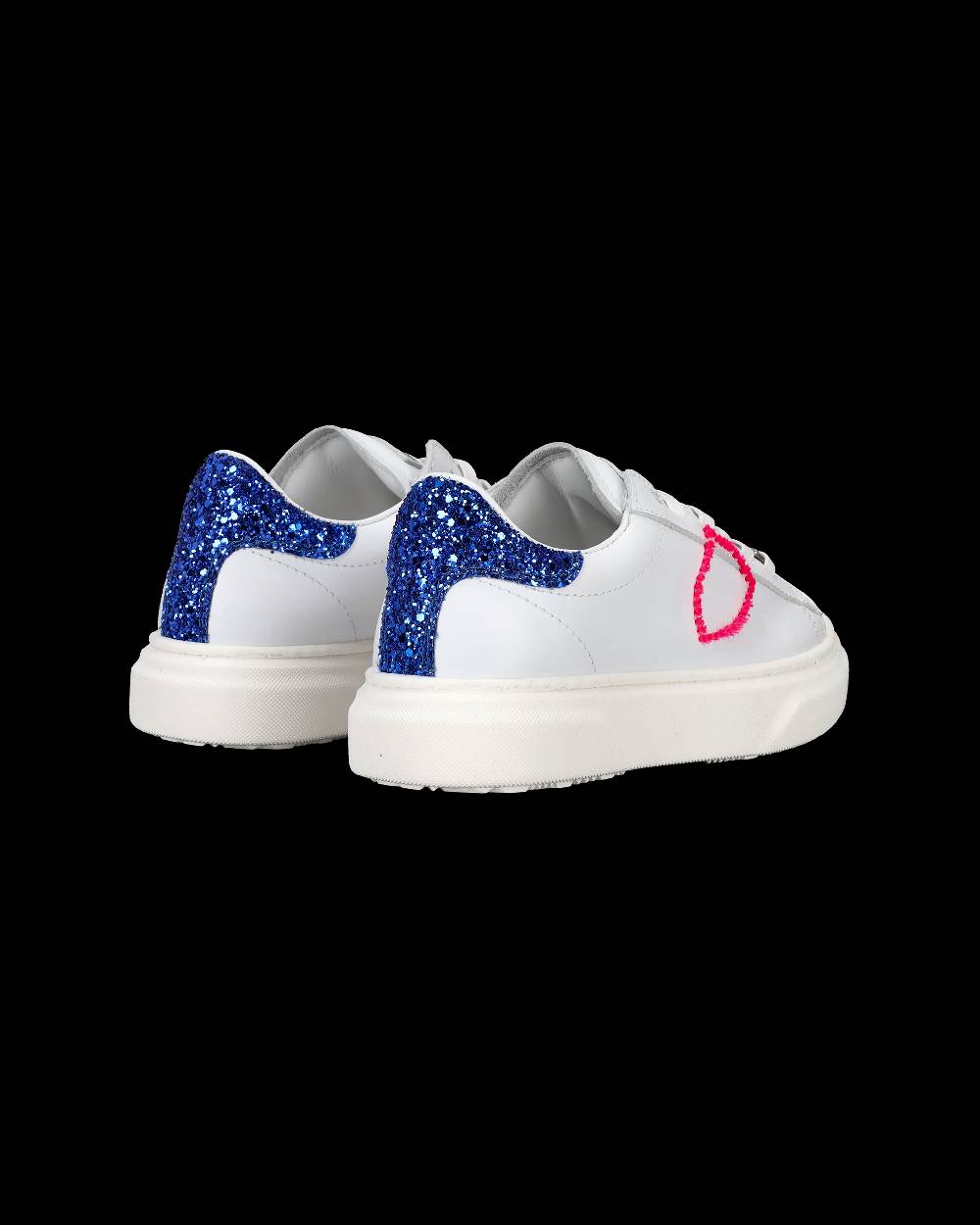 Philippe Model Sneakers Temple da Bambini Bianche e Blu in Pelle Novità