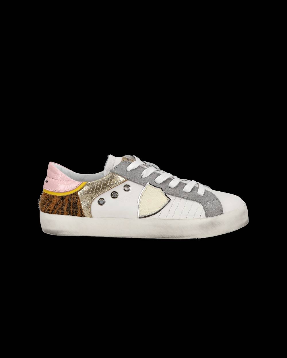 Philippe Model Sneakers basse Paris da Bambino in pelle, Bianco Cognac Offerta