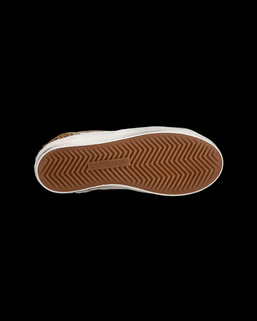 Philippe Model Sneakers basse Paris da Bambino in pelle, Bianco Cognac Offerta