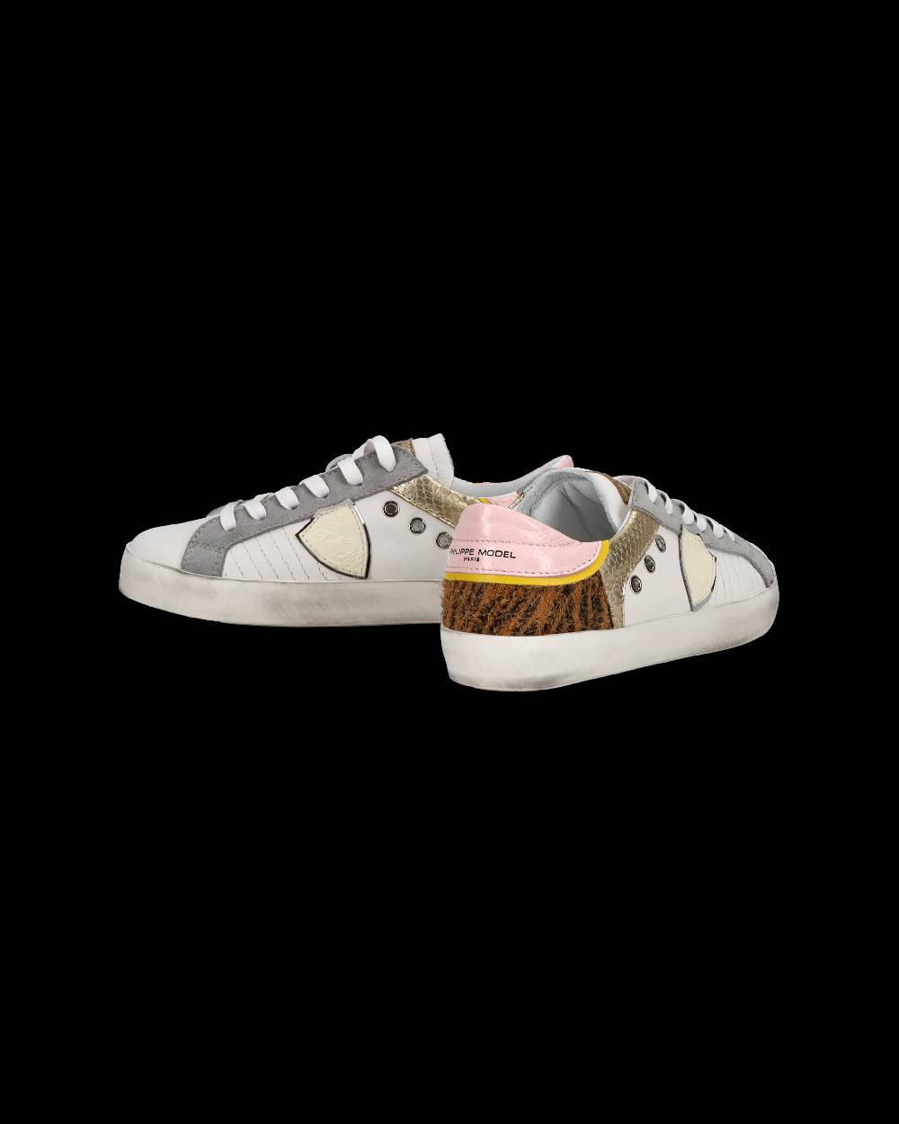 Philippe Model Sneakers basse Paris da Bambino in pelle, Bianco Cognac Offerta