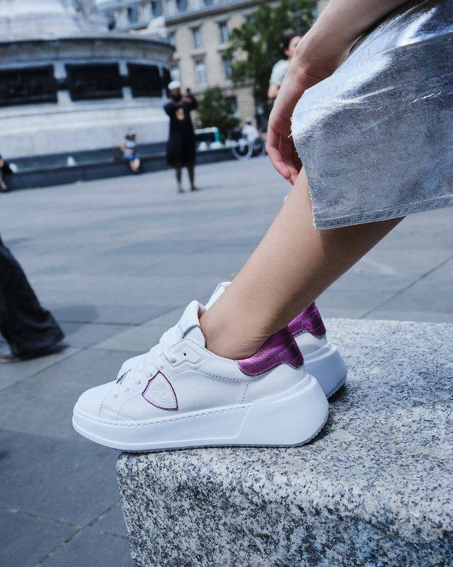 Philippe Model Sneaker basse Tres Temple donna - bianco e fucsia Italia