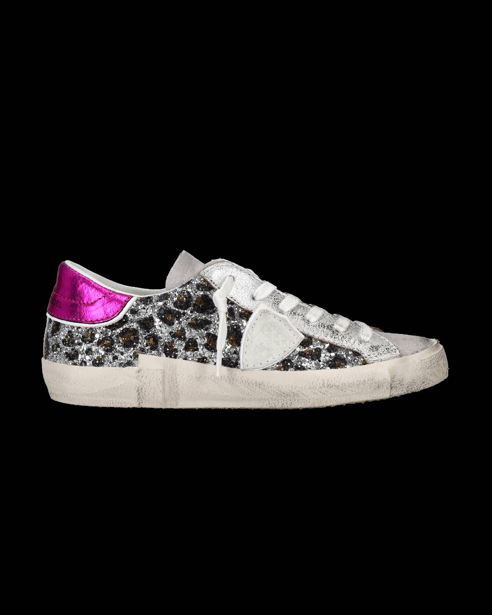 Philippe Model Sneaker bassa PRSX donna - argento, animalier e fucsia Affare Del Giorno
