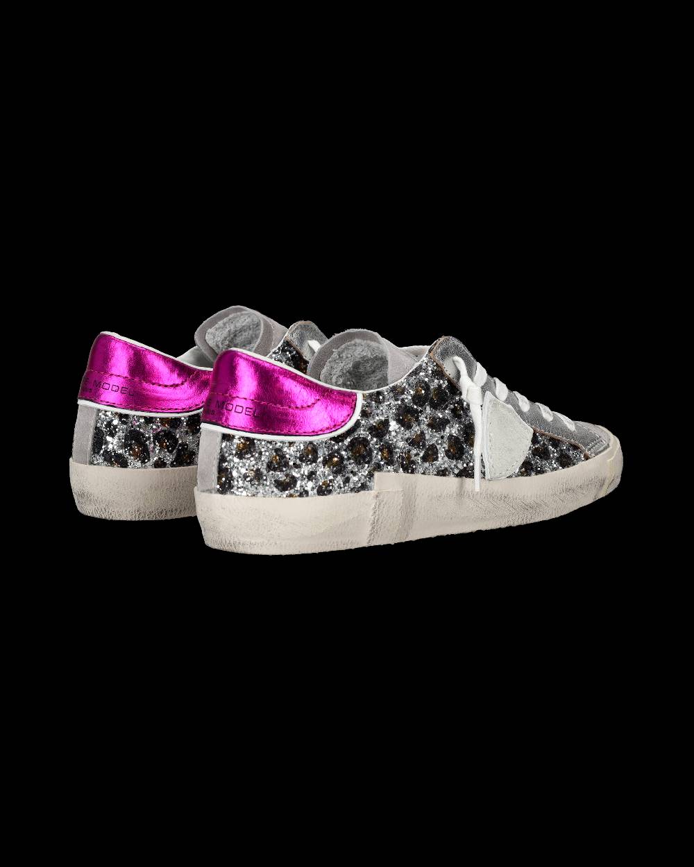 Philippe Model Sneaker bassa PRSX donna - argento, animalier e fucsia Affare Del Giorno