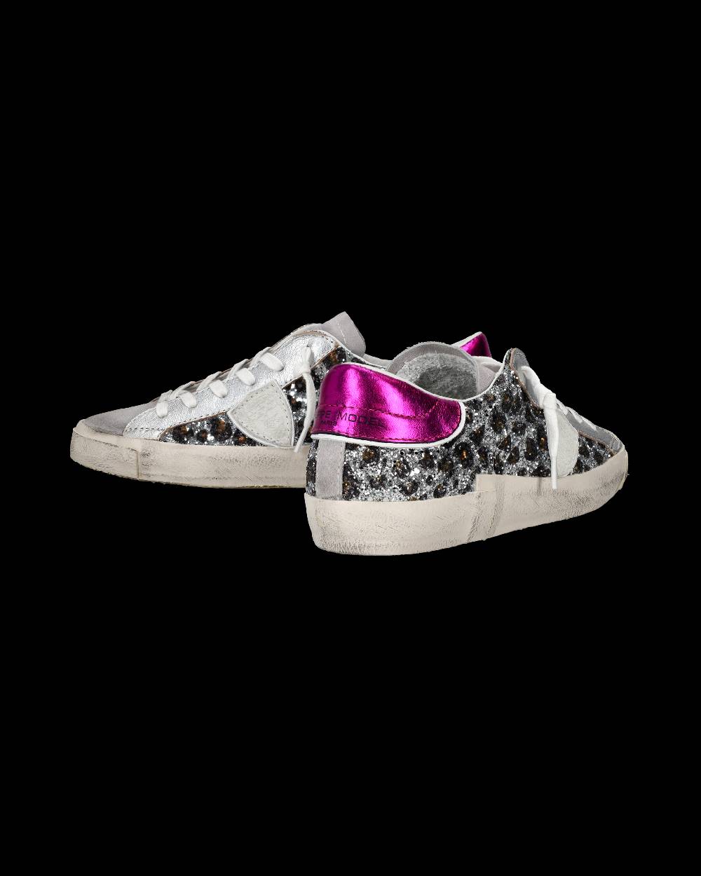 Philippe Model Sneaker bassa PRSX donna - argento, animalier e fucsia Affare Del Giorno