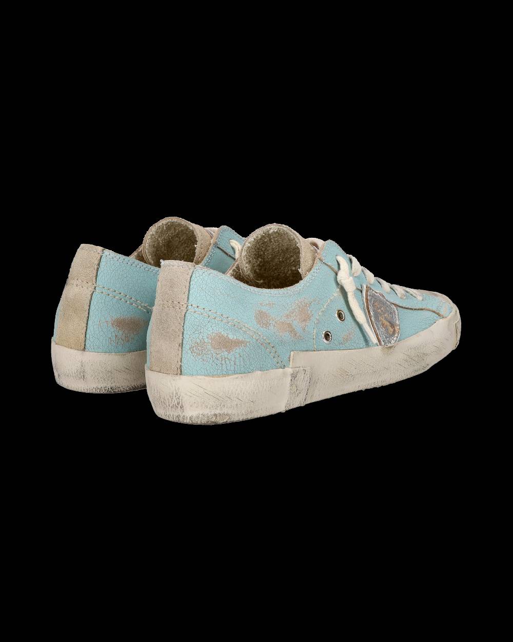 Philippe Model Sneaker bassa PRSX donna in pelle craquelé - verde acqua Sottocosto
