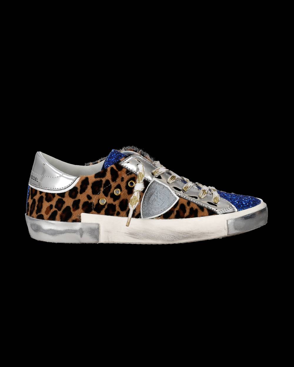 Philippe Model Sneaker basse Paris donna - glitter blu e argento Novità
