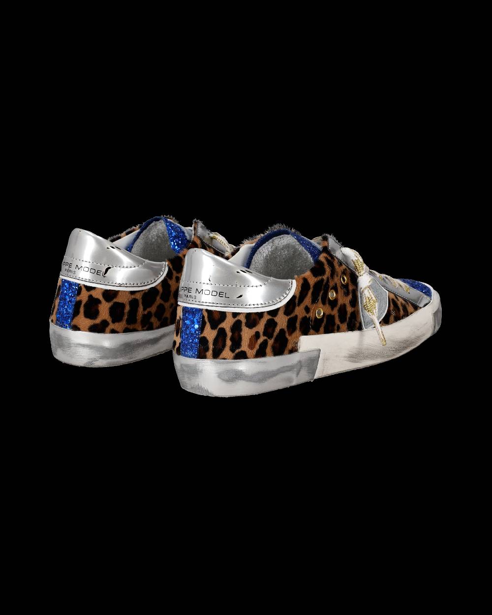 Philippe Model Sneaker basse Paris donna - glitter blu e argento Novità