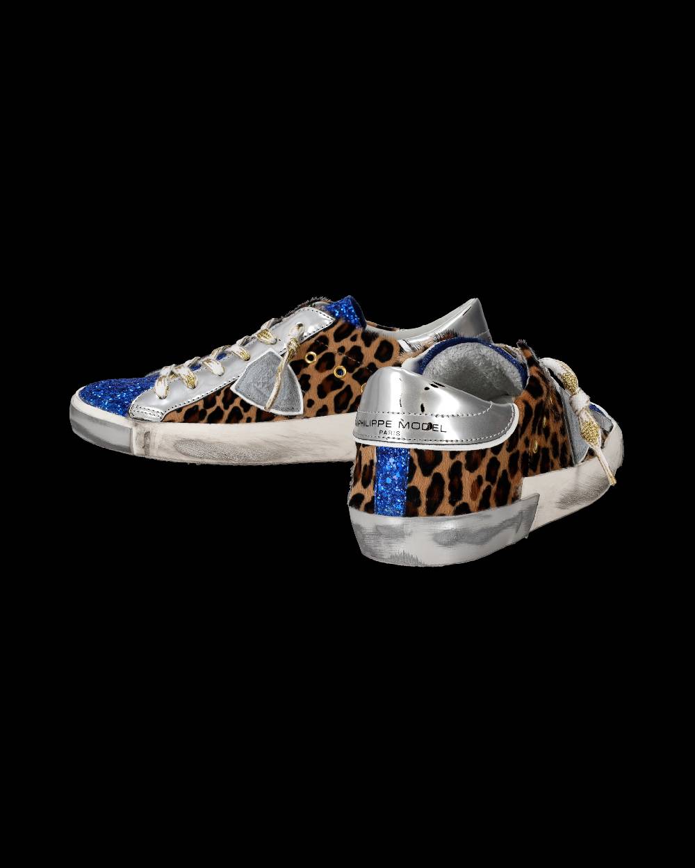 Philippe Model Sneaker basse Paris donna - glitter blu e argento Novità