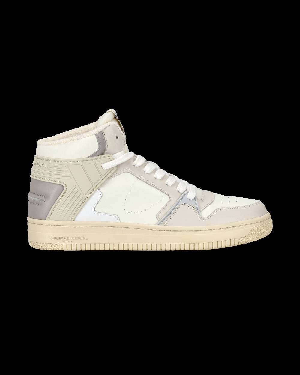 Philippe Model Sneaker streetwear La Grande da uomo in pelle - Grigio e burro In Vendita