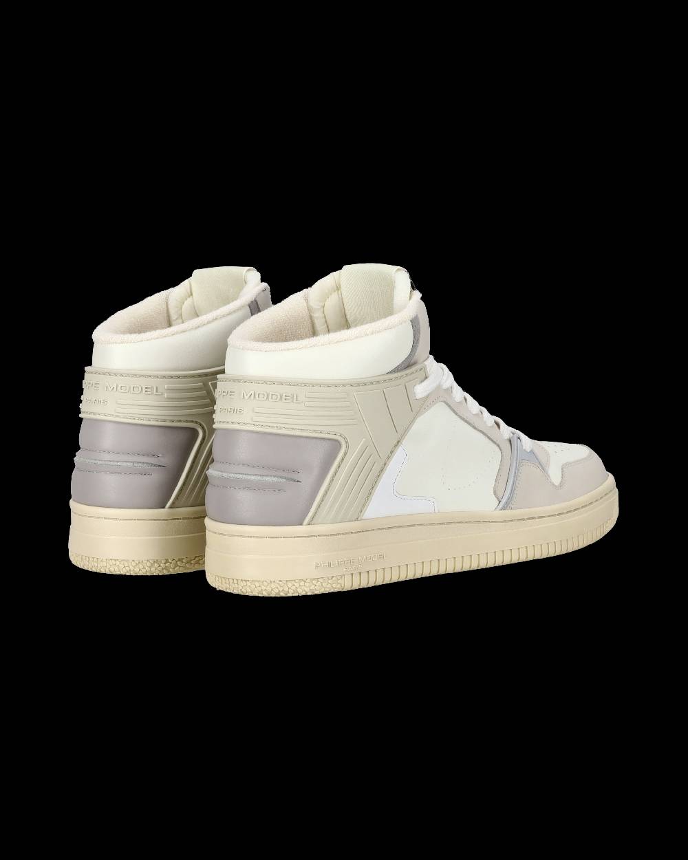 Philippe Model Sneaker streetwear La Grande da uomo in pelle - Grigio e burro In Vendita