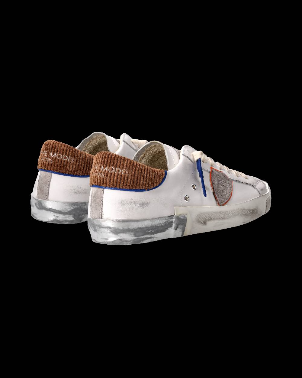 Philippe Model Sneaker Prsx Uomo, Bianco e Cognac Nuova