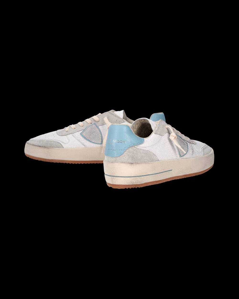 Philippe Model Sneaker Nice Uomo, Bianco e Azzurro Vendita