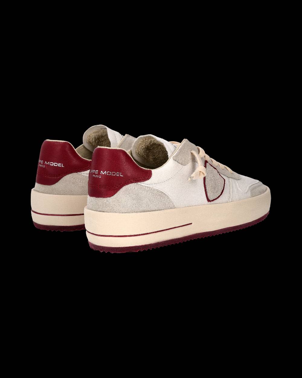 Philippe Model Sneaker Nice Uomo, Bianco e Bordeaux Promozione