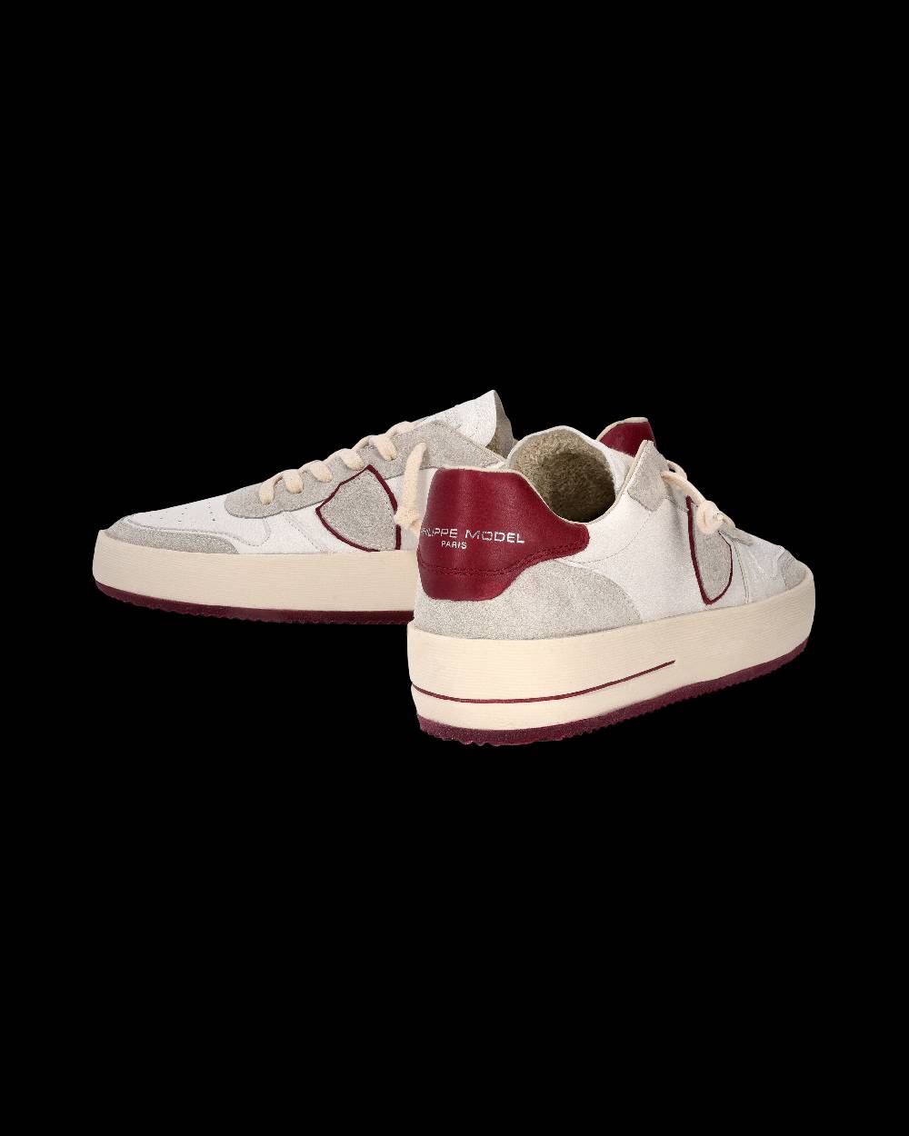 Philippe Model Sneaker Nice Uomo, Bianco e Bordeaux Promozione