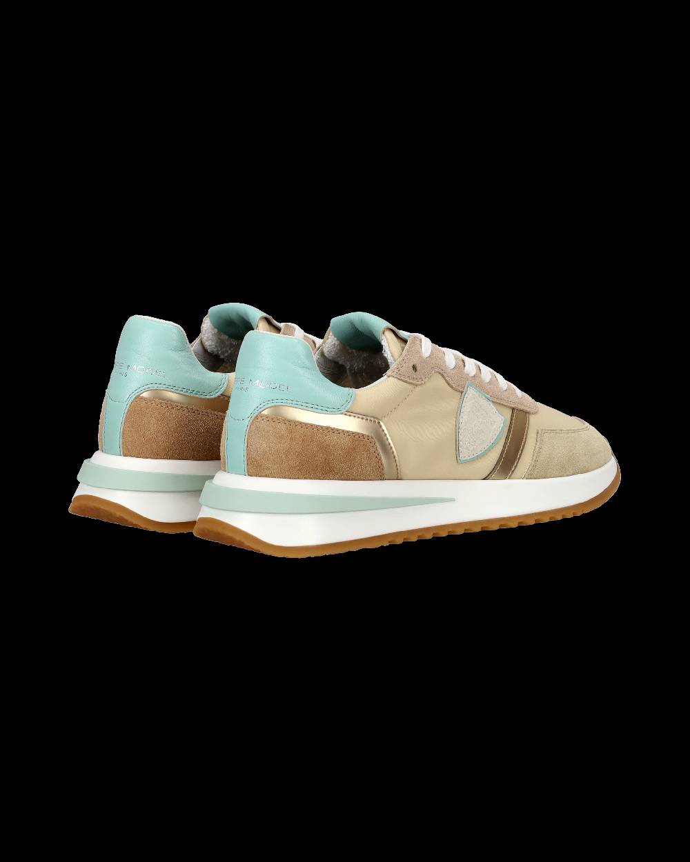 Philippe Model Sneaker casual Tropez 2.1 da donna in nylon e pelle - Turchese e beige Comprane uno, ottenene uno gratis