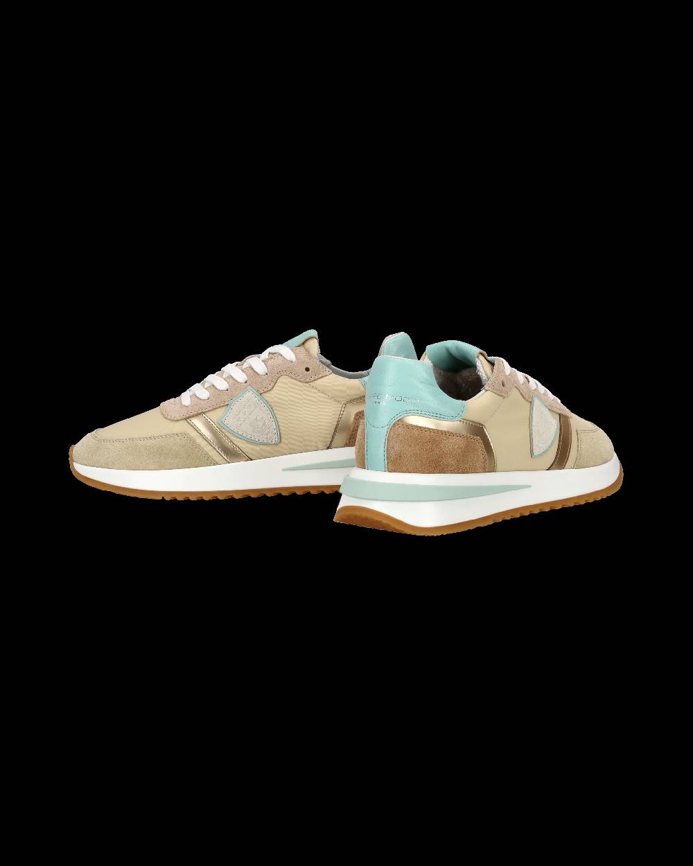 Philippe Model Sneaker casual Tropez 2.1 da donna in nylon e pelle - Turchese e beige Comprane uno, ottenene uno gratis