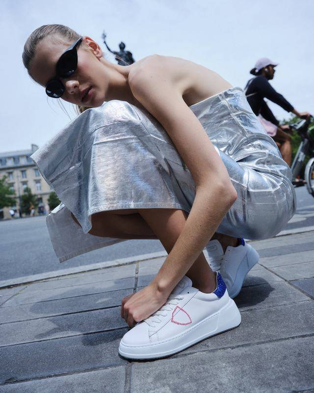 Philippe Model Sneaker basse Tres Temple donna - bianco e bluette Vendite Flash
