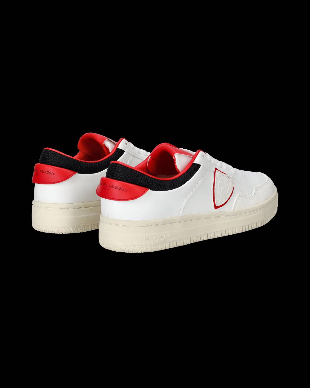 Philippe Model Sneakers Lyon da Uomo Bianche e Rosse in Pelle Riciclata Moda