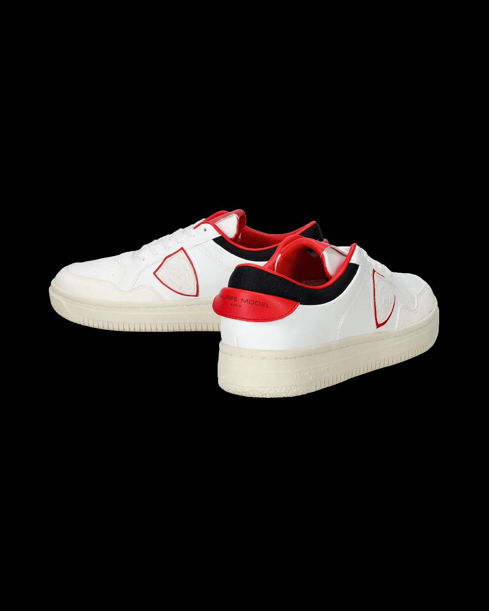 Philippe Model Sneakers Lyon da Uomo Bianche e Rosse in Pelle Riciclata Moda