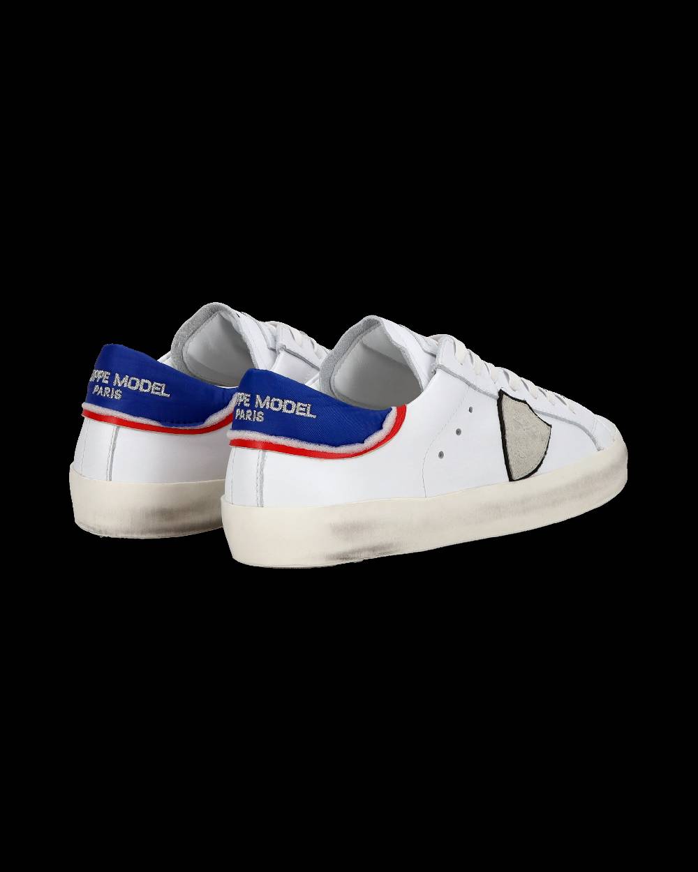 Philippe Model Sneakers basse Paris da Bambino in pelle, Bianco Blu Italia