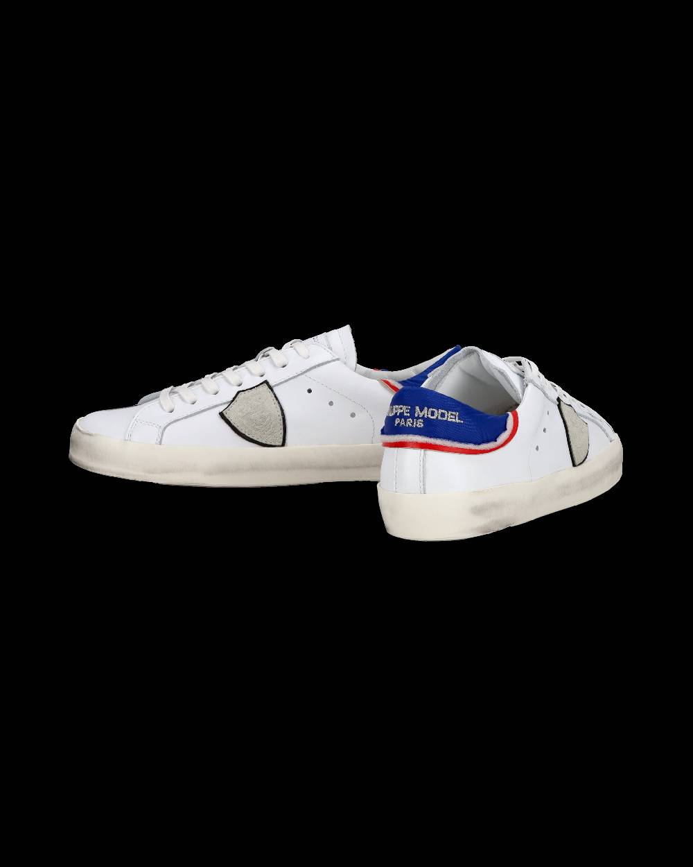 Philippe Model Sneakers basse Paris da Bambino in pelle, Bianco Blu Italia