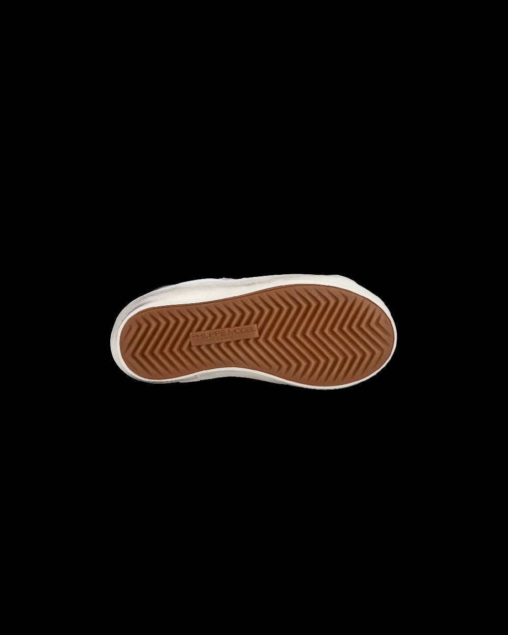 Philippe Model Baby Paris Low-Top Sneakers in Leather, White Black In Linea