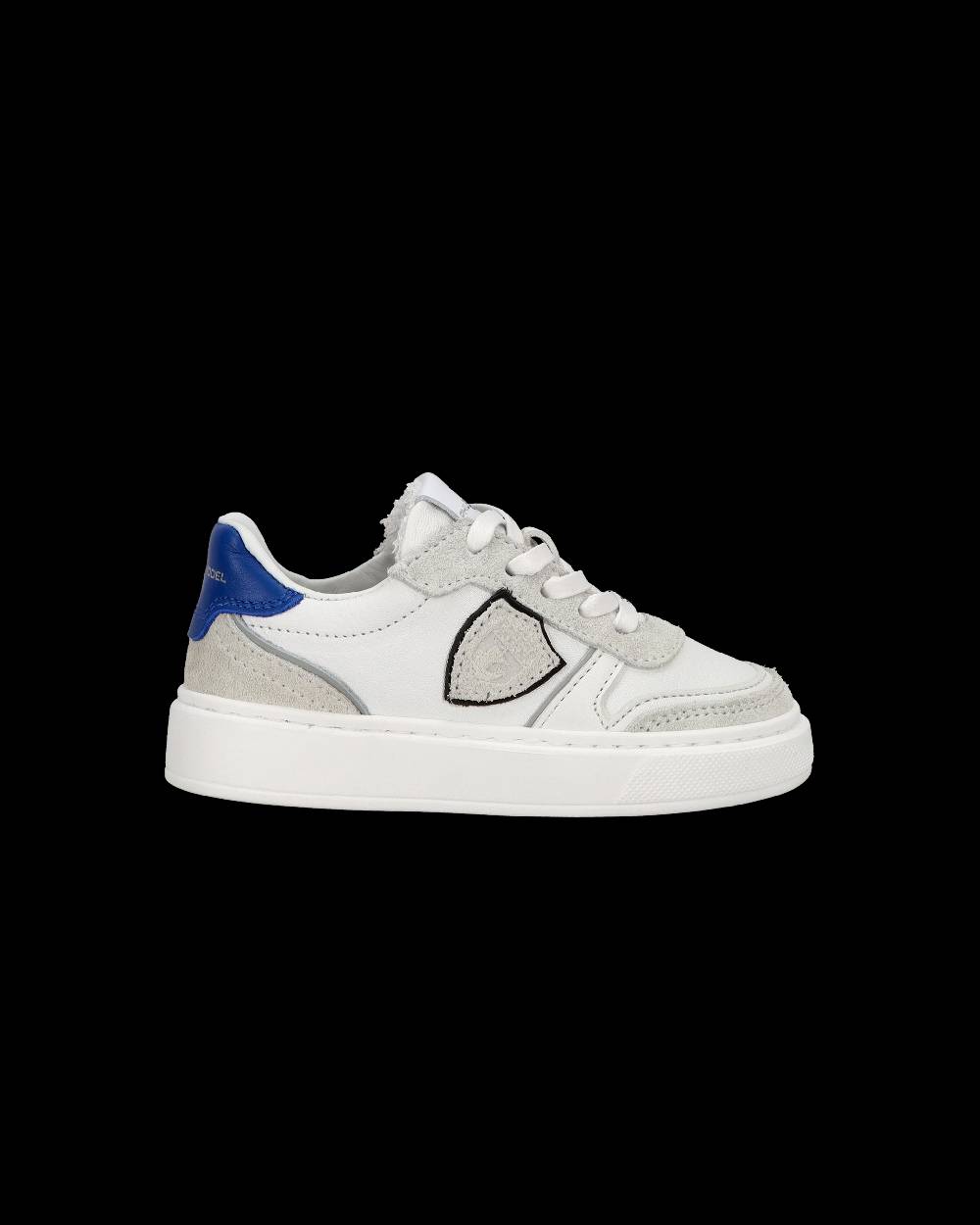 Philippe Model Baby Nice Low-Top Sneakers in Leather, White Blue Vendita