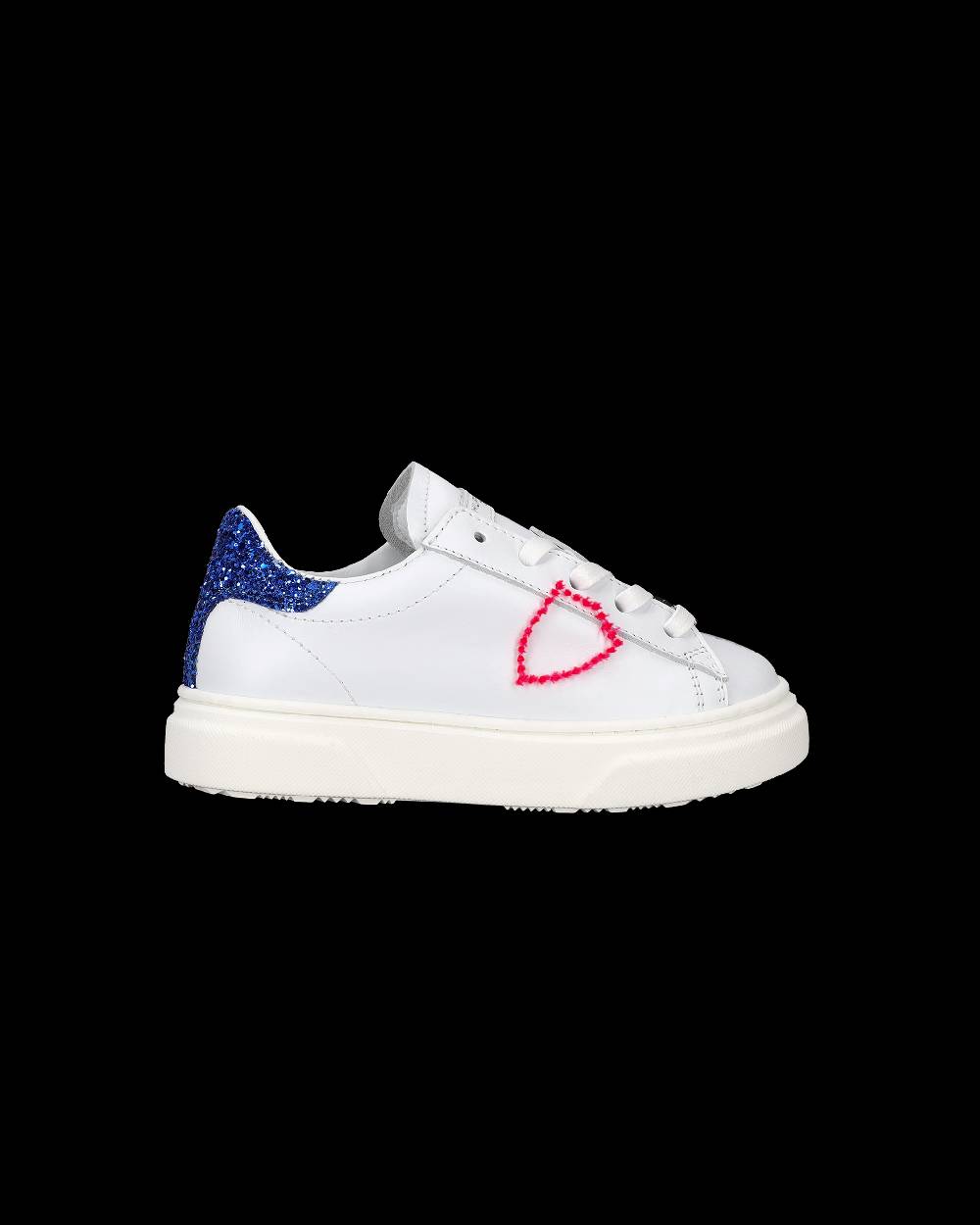 Philippe Model Scarpe da Bambini Temple Bianche e Blu in Pelle Pezzi Unici