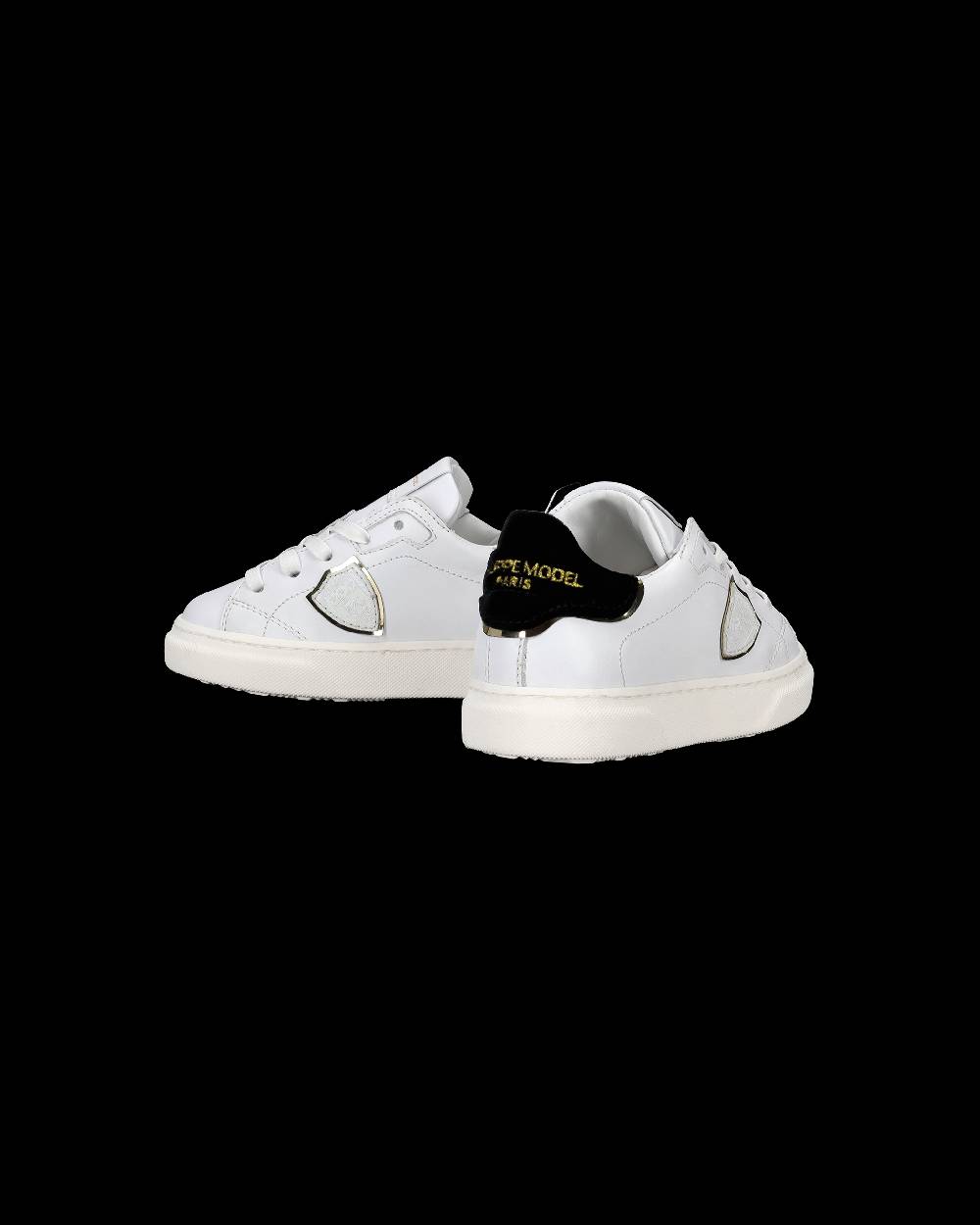 Philippe Model Scarpe da Bambini Temple Bianche e Nere in Pelle Qualità Garantita