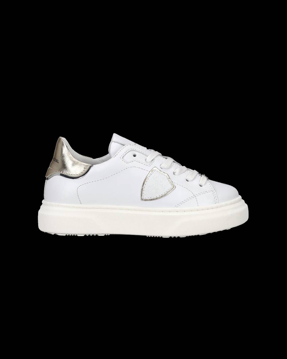 Philippe Model Sneakers Temple da Bambini Bianche e Oro in Pelle Promozione Limitata