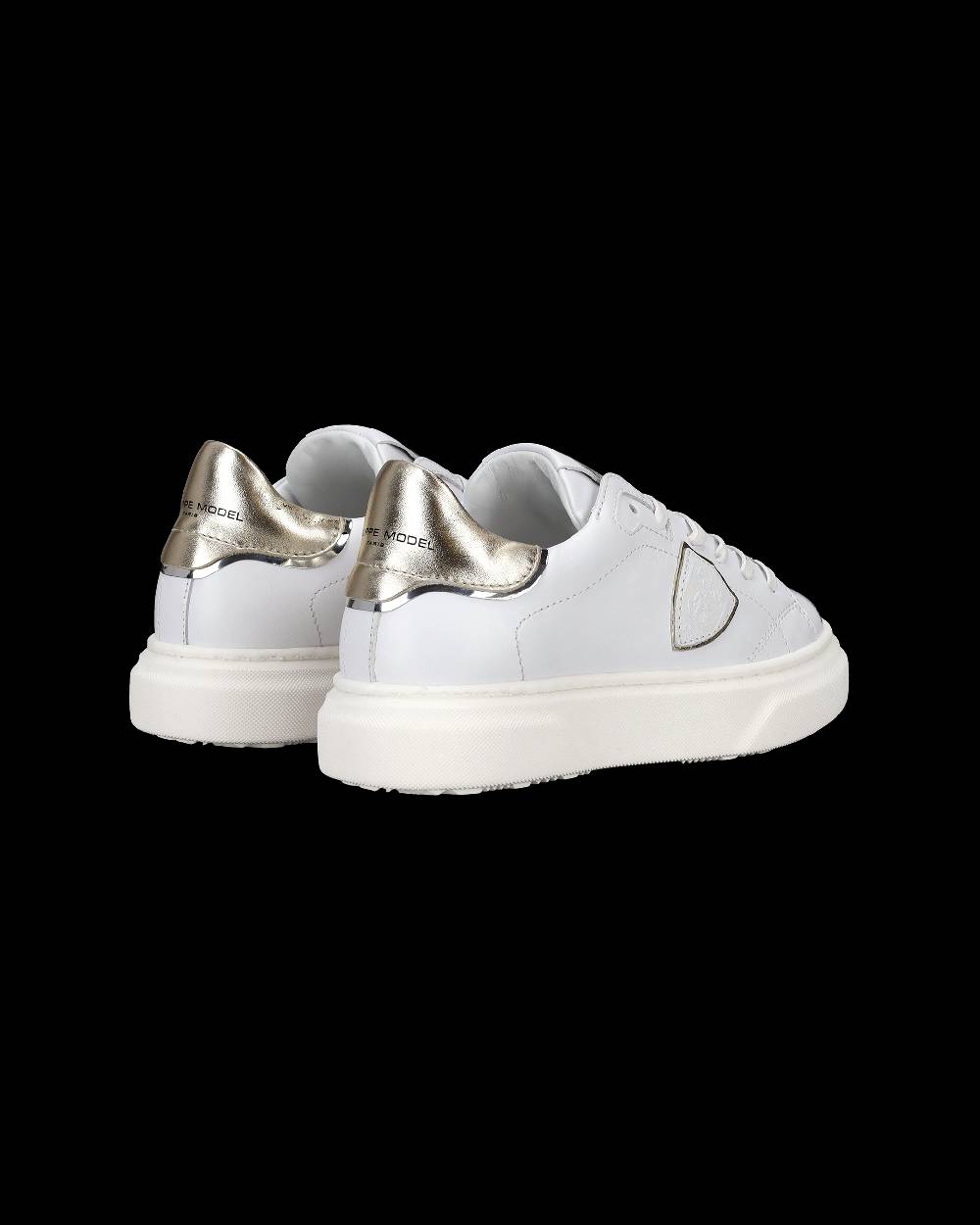 Philippe Model Sneakers Temple da Bambini Bianche e Oro in Pelle Promozione Limitata