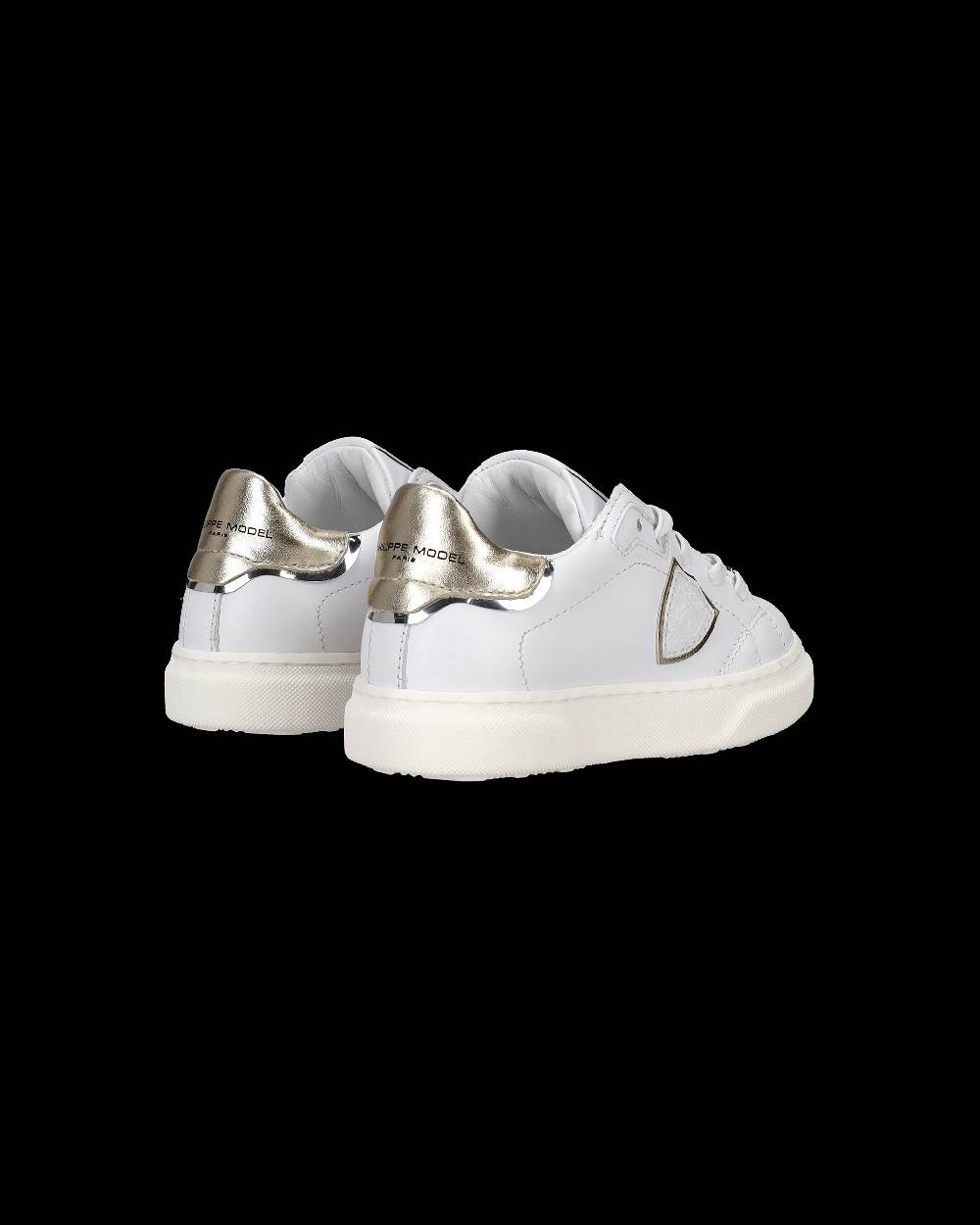 Philippe Model Sneakers Temple basse da Bambini Bianche e Oro in Pelle Fino Al -60%