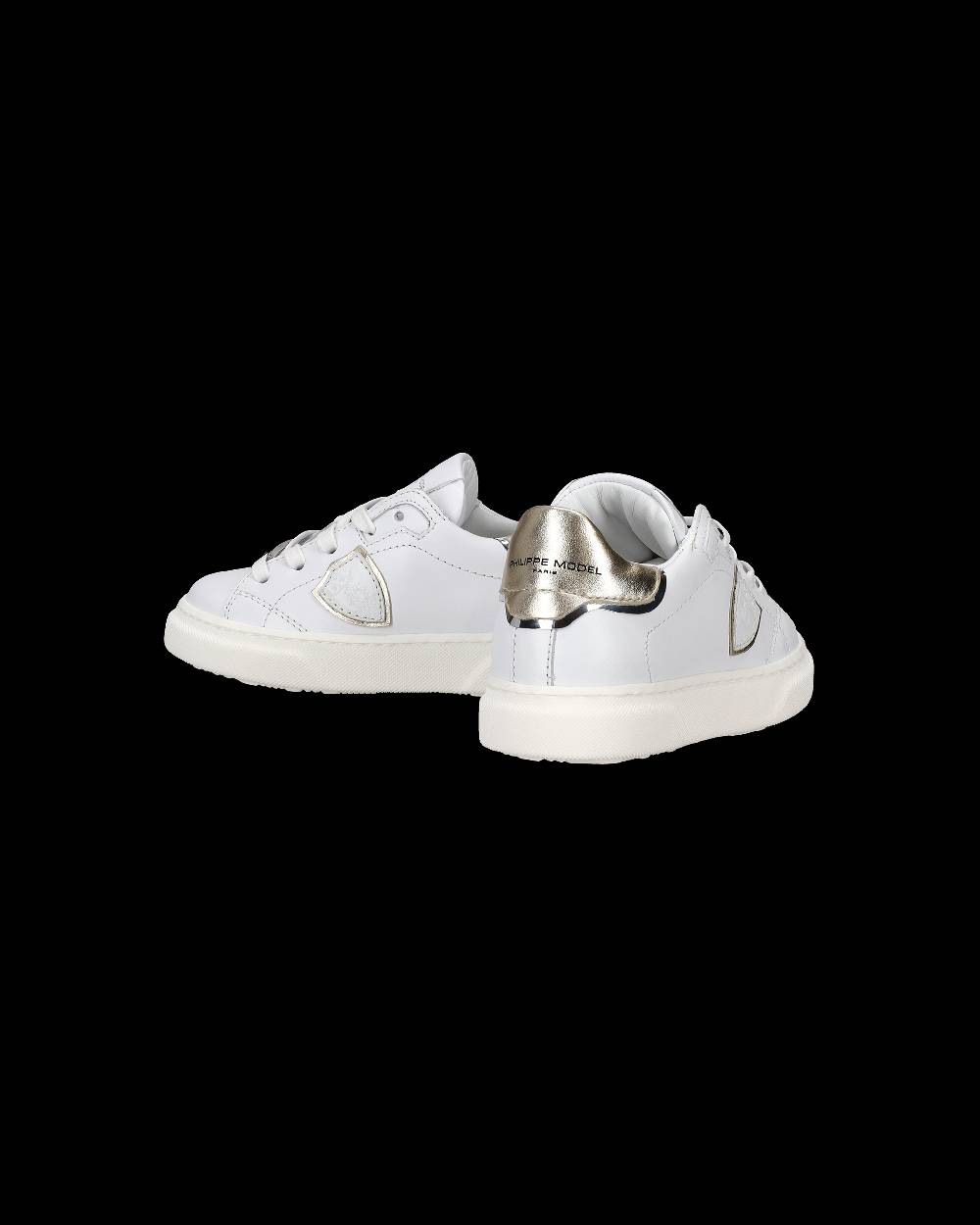 Philippe Model Sneakers Temple basse da Bambini Bianche e Oro in Pelle Fino Al -60%