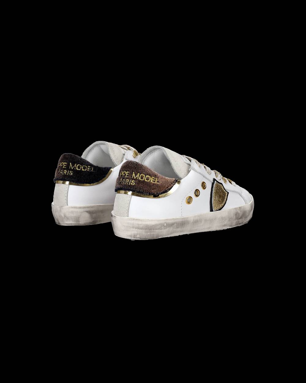 Philippe Model Scarpe da Bambini Prsx basse Bianche e Nere in Pelle Shopping Online