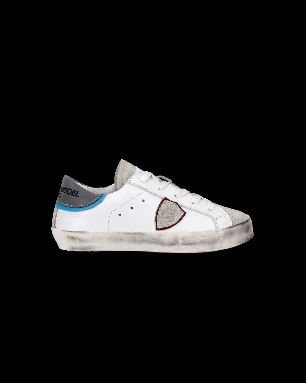 Philippe Model Scarpe da Bambini Prsx Bianche e Argento in Pelle Prezzo Ridotto