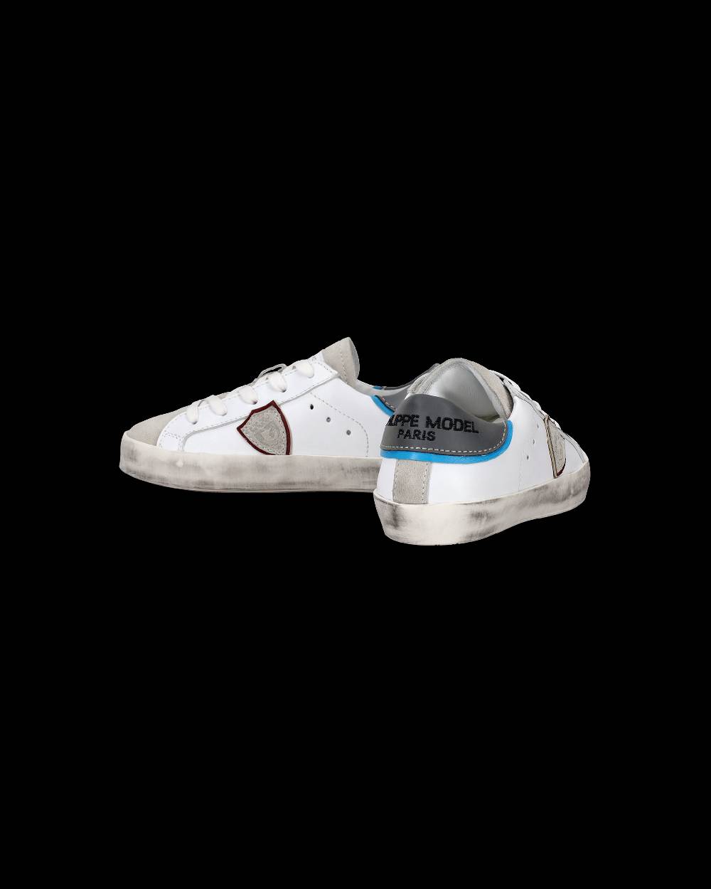 Philippe Model Scarpe da Bambini Prsx Bianche e Argento in Pelle Prezzo Ridotto