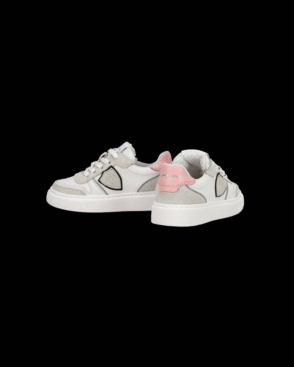 Philippe Model Baby Nice Low-Top Sneakers in Leather, Brown Blue Sottocosto