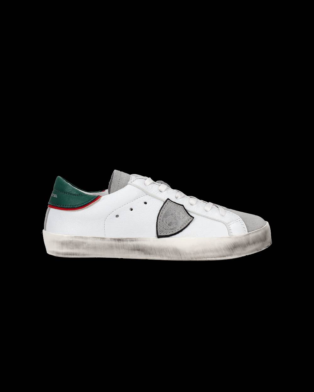 Philippe Model Sneakers Prsx basse da Bambini Bianche e Verdi in Pelle Offerta