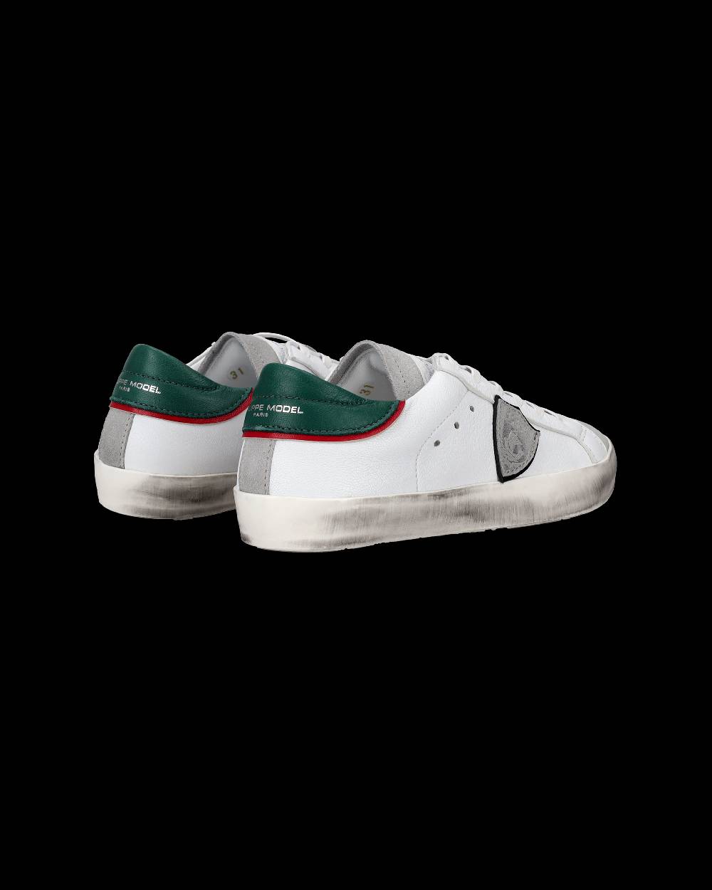 Philippe Model Sneakers Prsx basse da Bambini Bianche e Verdi in Pelle Offerta